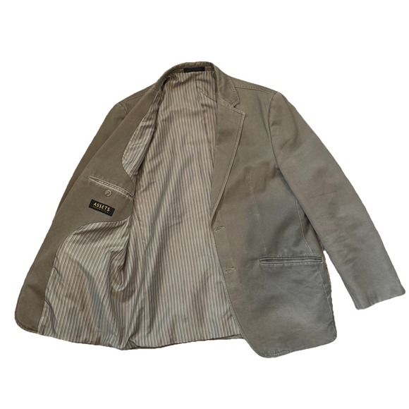 Andrew Fezza Other - Andrew Fezza Assets 100% Cotton Blazer Sport Coat Men's 40R Light Taupe 2-Button